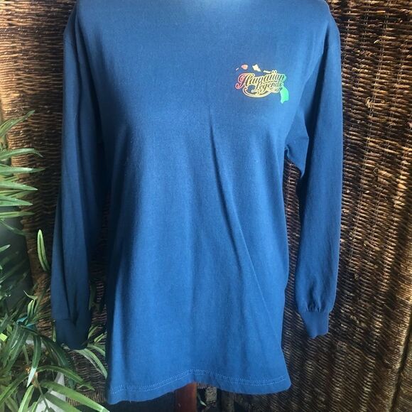 Hawaiian Legends Blue Long Sleeve Crewneck Shirt Size Medium - Picture 2 of 12